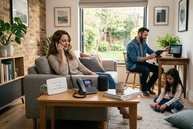 Modern digital home telephone system in a contemporary UK household