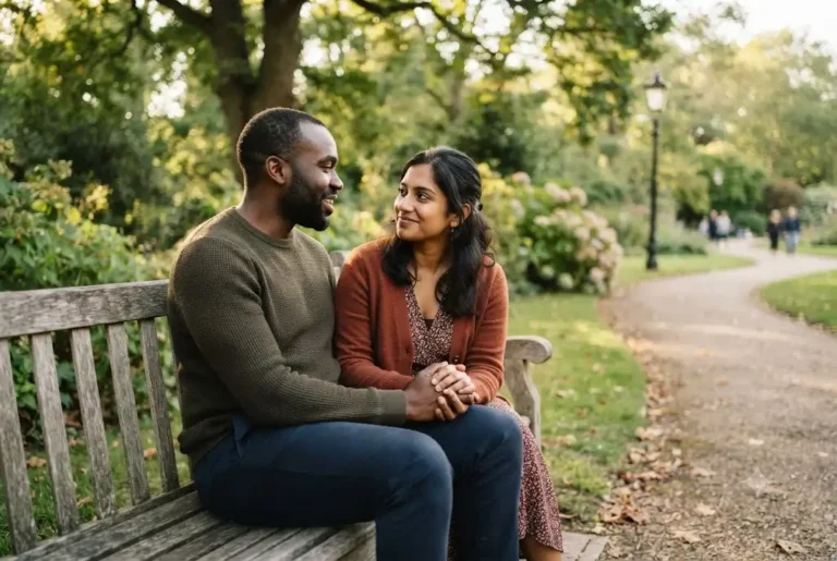 Couple representing love theory through emotional connection and healthy communication