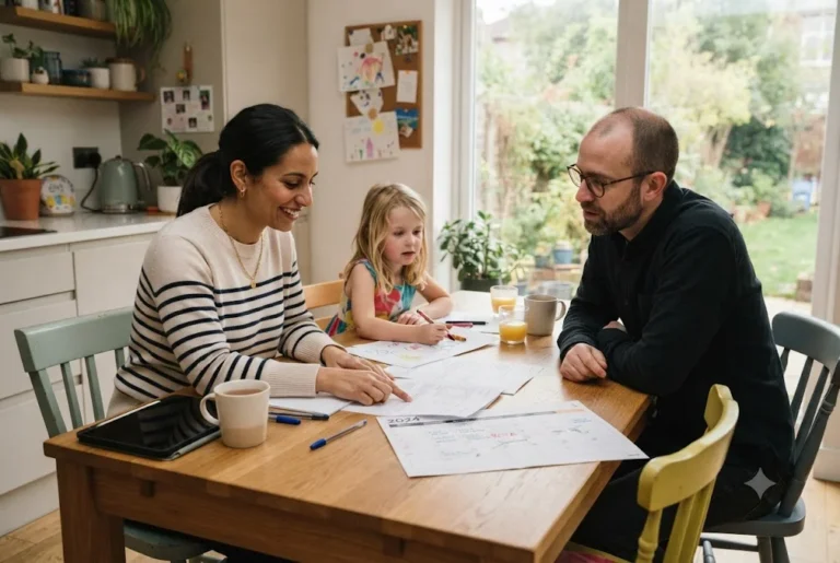 Parenting Plans in the UK: A Practical Guide for Separated Parents Parents discussing parenting plans and shared parenting arrangements in the UK