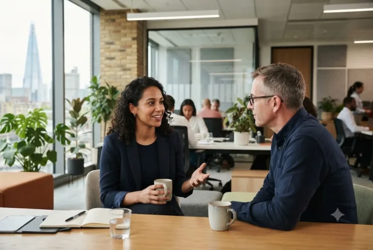 Employee discussing workplace mental health rights with a manager in the UK